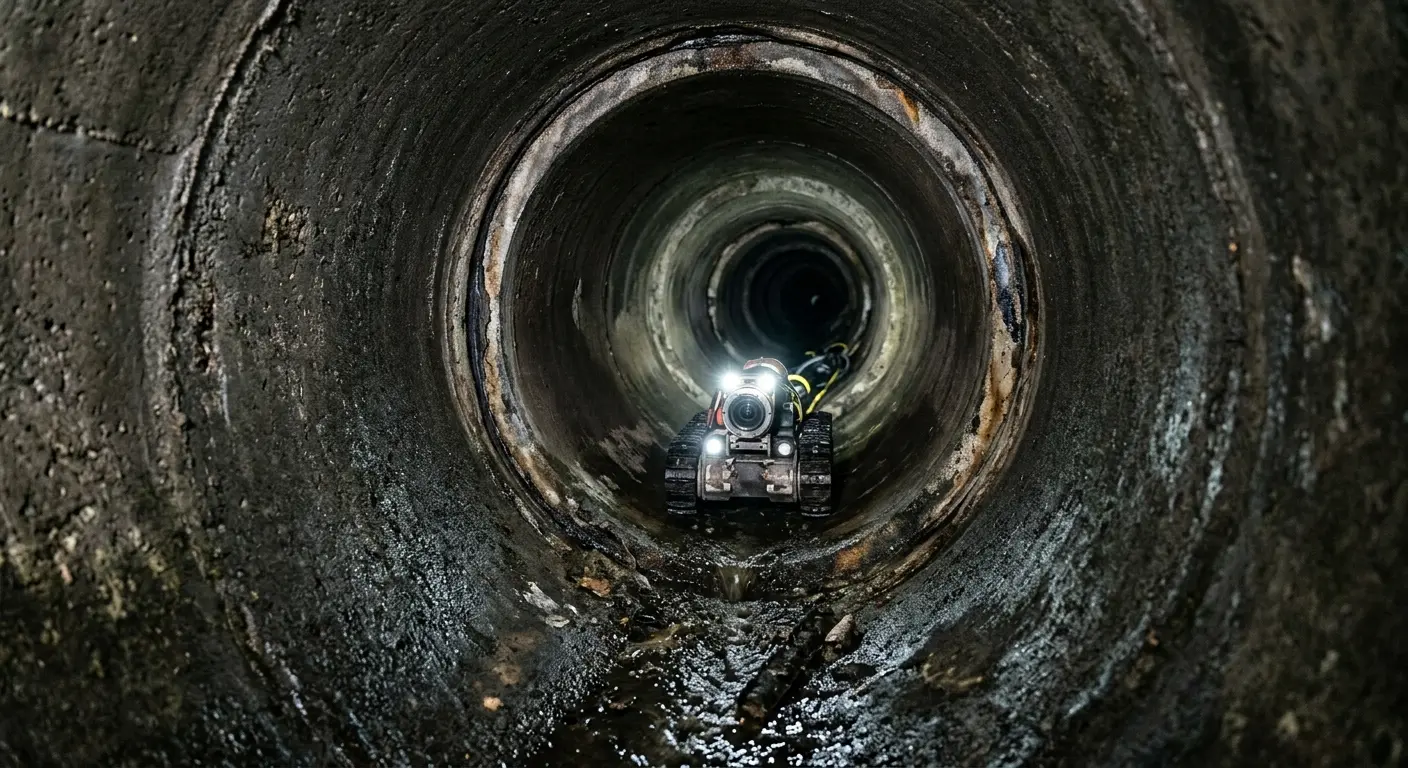 Robotic sewer camera inspecting pipe interior for Sewer Line Cleaning in Lincoln Park